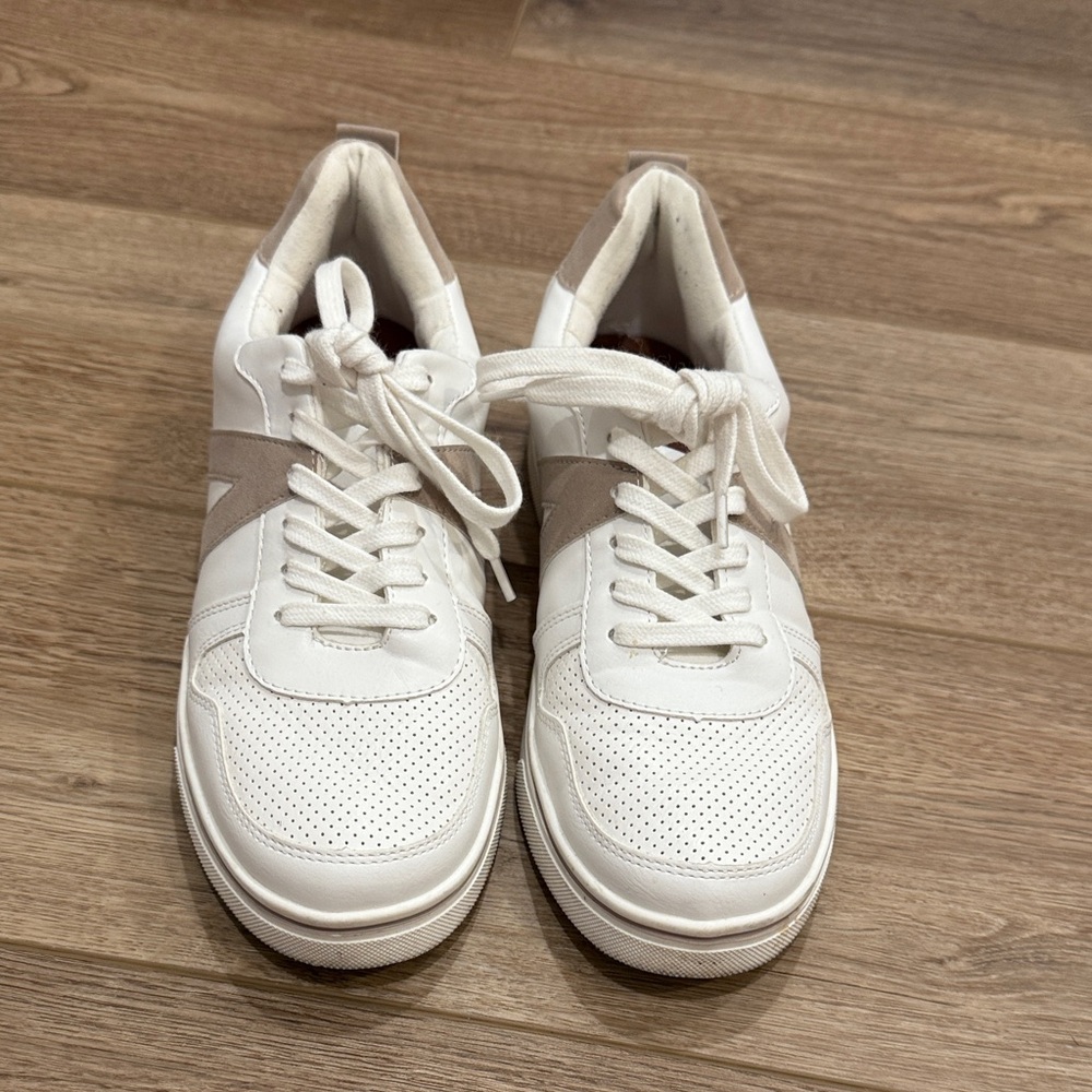 Mia White and Tan Sneakers